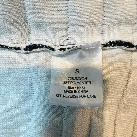 Neiman Marcus Optical Illusion Bodycoon Dress Mini Black White Knit - S - Picture 6 of 6